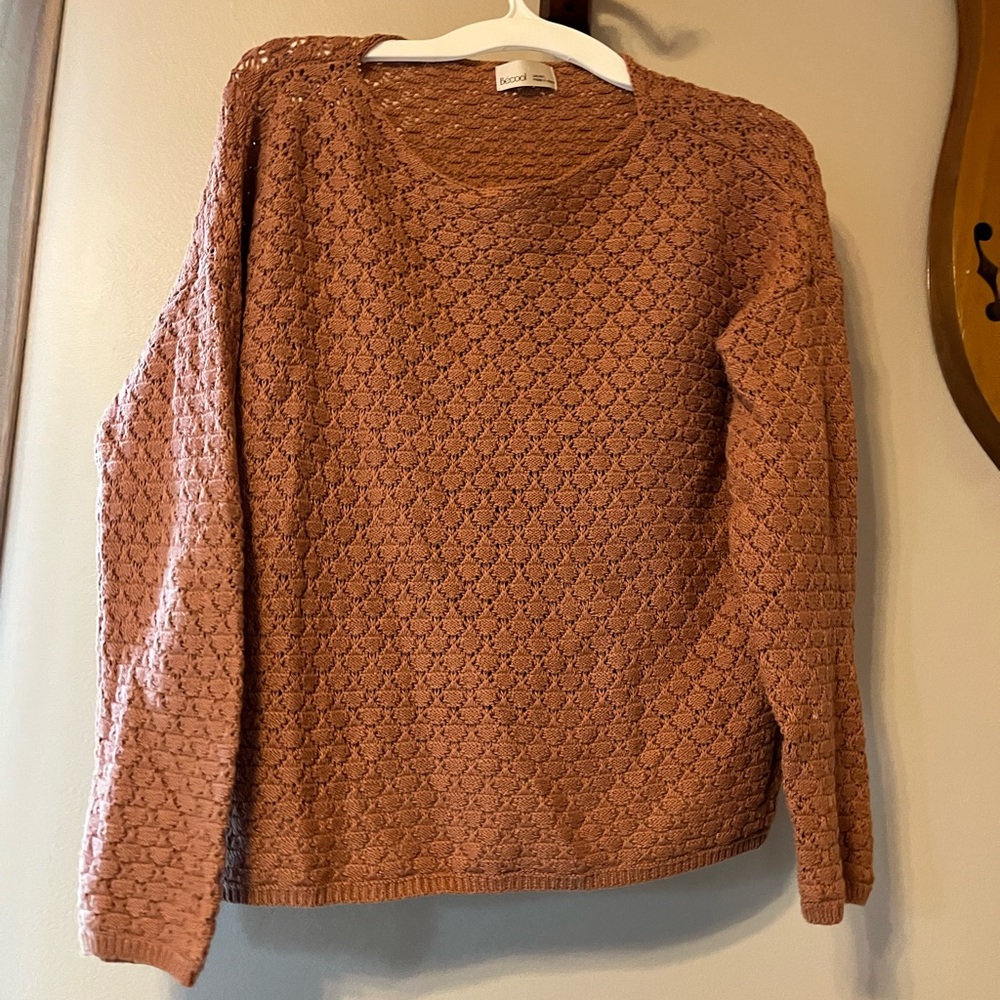 Crochet Knit Crewneck Sweater